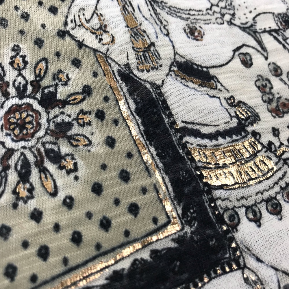 SOLD l Exotic Elephant Floral Striped Shirt - Picture 4 of 9